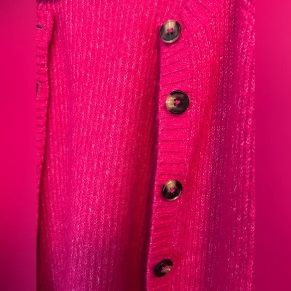 Torrid Vegan Cashmere Cropped Cardigan Sweater Hot Pink - Picture 4 of 13